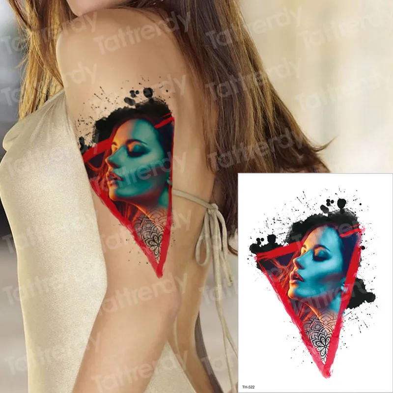 Временные татуировки и боди-арт наклейки-тату на руку рукава татуировки водонепроницаемые Поддельные Татуировки Мужчины Женщины Череп смерти Хэллоуин лицо татуировки