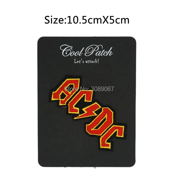 

ACDC Music Band Embroidered LOGO Iron On Patch Emo Goth Punk Rockabilly Customized patch available