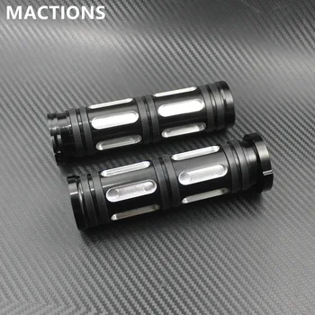 

Motorcycle 1"25mm Black Silver Aluminum CNC Handle Bar Hand Grips For Harley Sportster Touring Dyna Softail Custom
