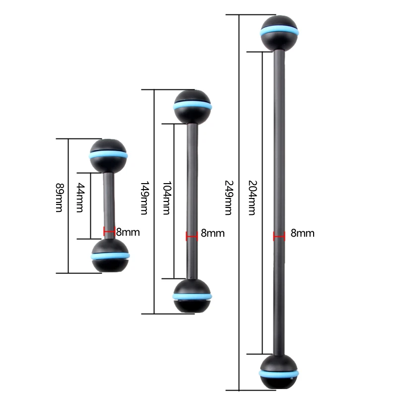Двойной шаровой шарнир продлить руку для подводного плавания подводной фотографии Камера Корпус чехол заполните фонарик крепление