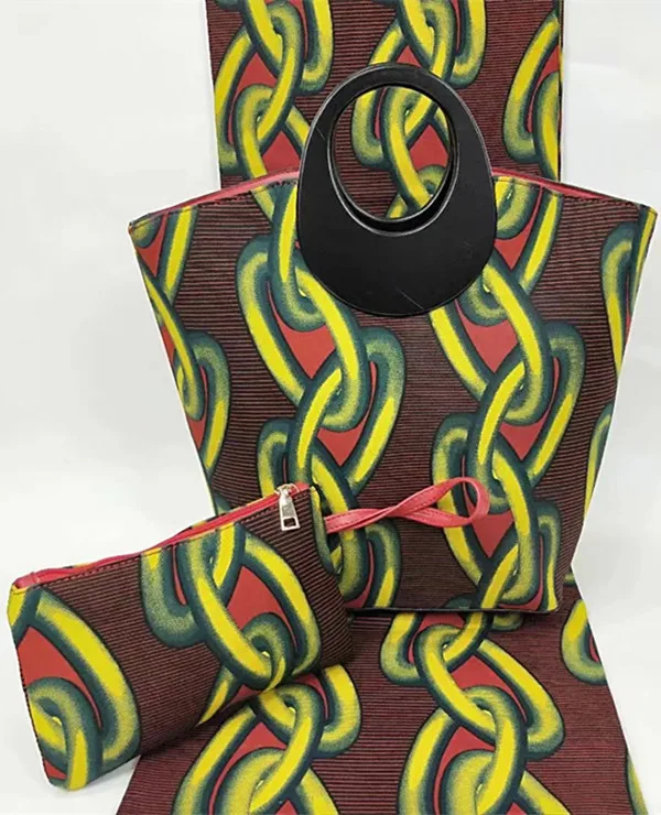 

6yards wax with 2pcs women handbag for party african fabric dutch wax african wax prints fabric ankara fabric TN-A7