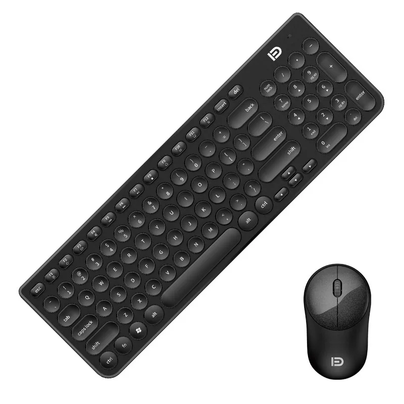 

FD Stylish portable long standby 1500DPI wireless mute button keyboard and mouse set(Black)