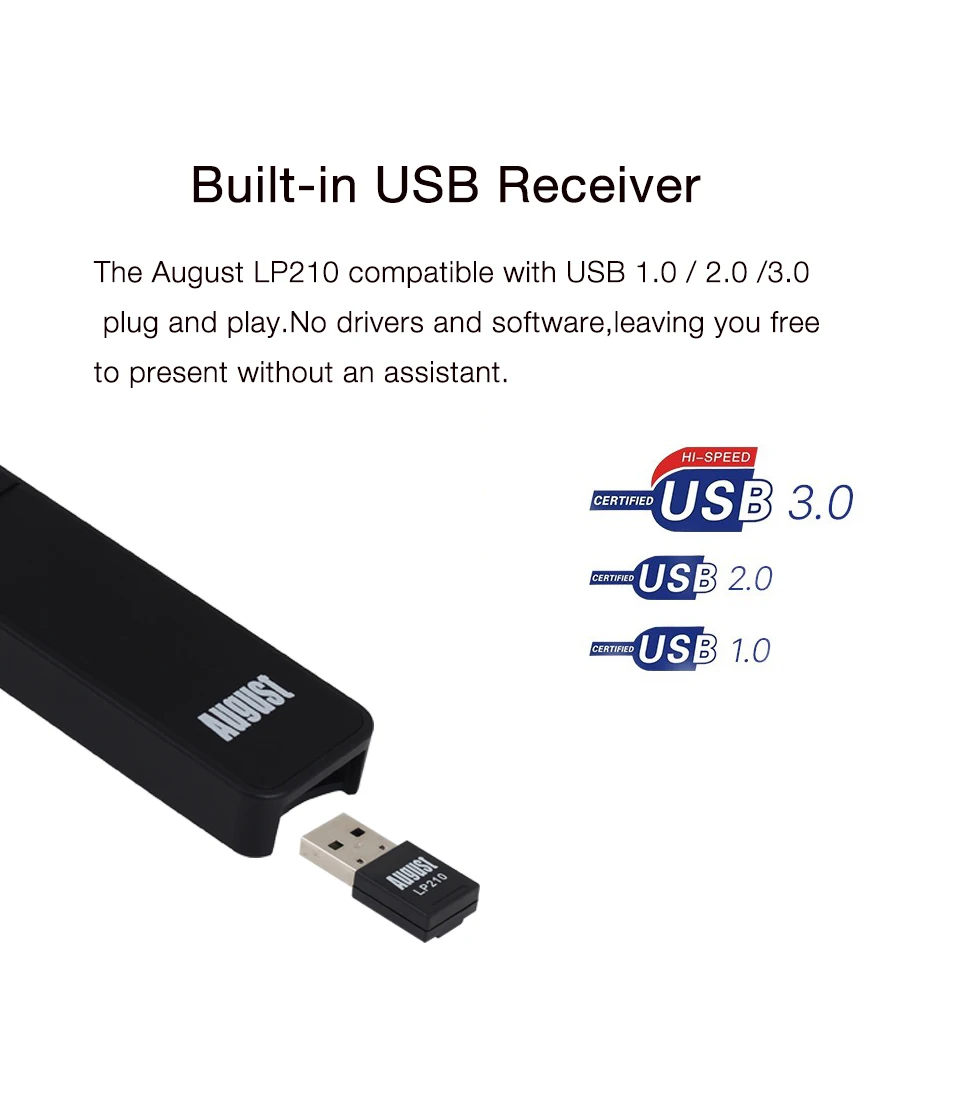 August LP210 Wireless Presenter with Laser Pointer for  PPT Presentation