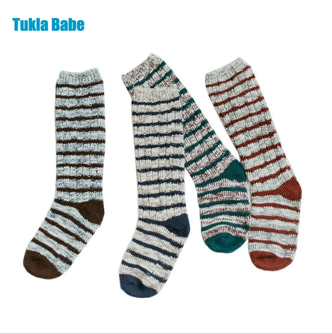 

Autumn and winter children baby tube socks new combed cotton thick line striped pile kids boys girls fashion socks