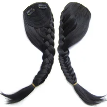 Delice рыбий хвост плетеные синтетические челки градиент косы спереди бахрома Клип В Волосы взрыва для женщин