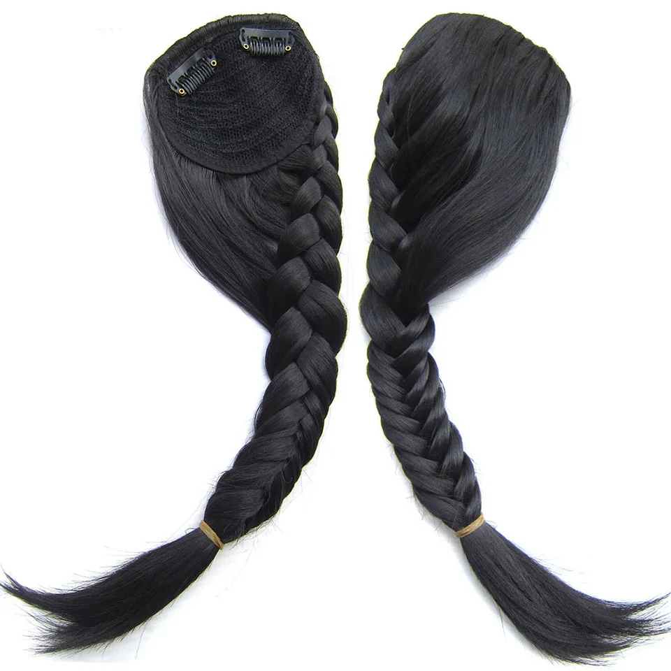 

Delice Fishtail Braided Synthetic Bangs Gradient Braids Front Fringe Clip In Hair Bang For Women