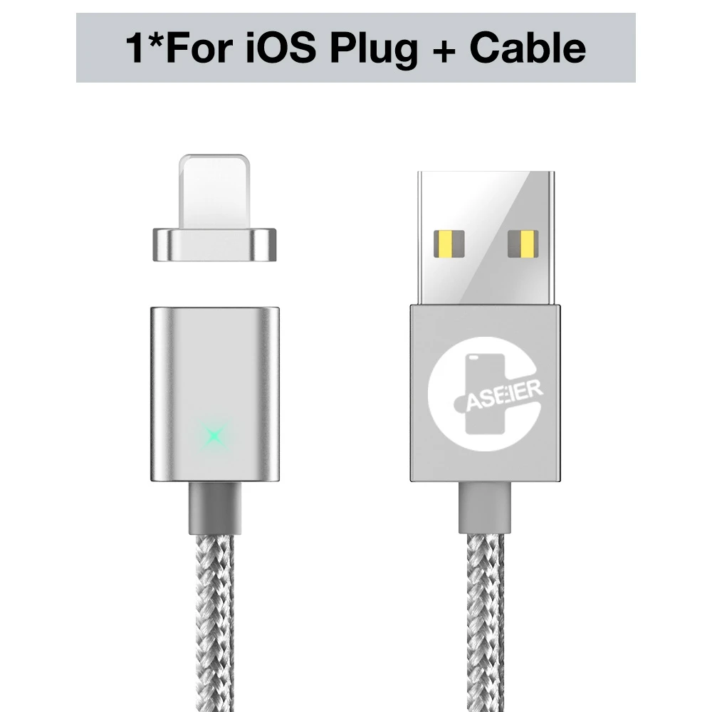CASEIER Быстрый Магнитный кабель для Apple iPhone IOS type C Магнит Micro USB быстрое зарядное устройство светодиодный кабель для samsung huawei Xiaomi кабель - Цвет: For Apple 2