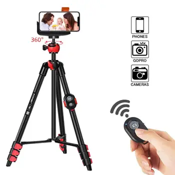 

ZOMEi Phone Tripod, Cell Phone Tripod Camera Tripod with Bluetooth Remote Cellphone Holder Mount 360 Panorama Ball Head