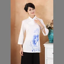 Chinese Traditional Tops Women’s Linen/Cotton Long-Sleeves Shirt size: M-3XL