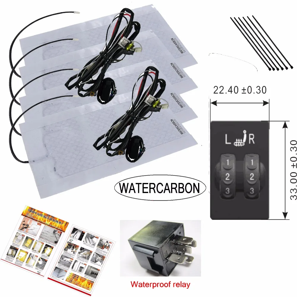 Углерод воды 2 Переключатель мест подходит для сиденье Toyota Нагреватель Переключатель Углеродного Волокна интерьер оригинальным сиденья нагреватель автомобиля 12v