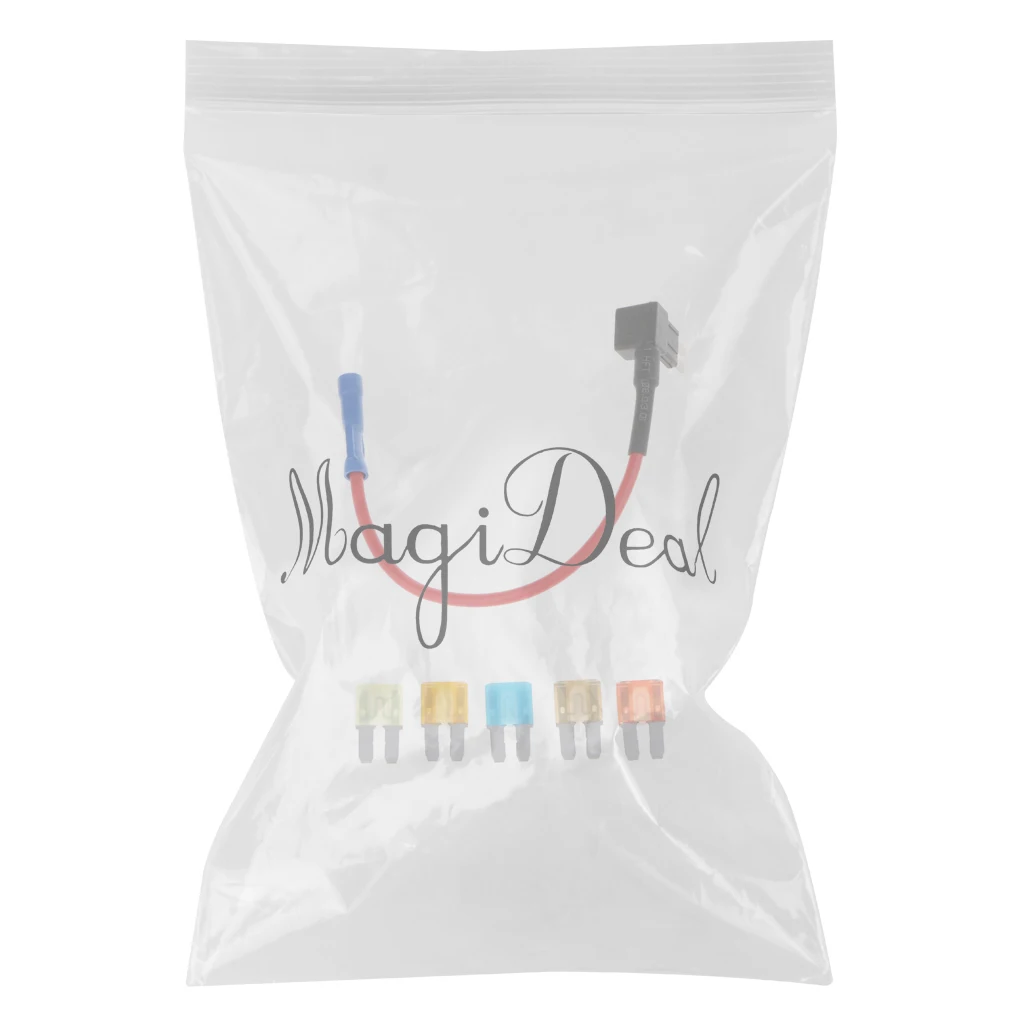 5 Pieces 5A 7.5A 10A 15A 20A Fuse with Add-A-Circuit Fuse TAP Block Holder Mini Add-A-Circuit Fuse Holder