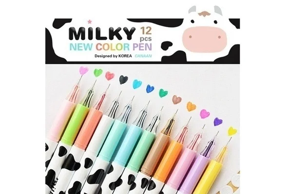 

12color Milky cow diamond head day Gel pen zakka kawaii Stationery Canetas Office school supplies