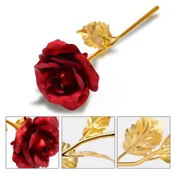 24 К Золотая фольга покрытая Роза творческие подарки длится навсегда роза с любовной базой для свадебного рождественского декора любовника