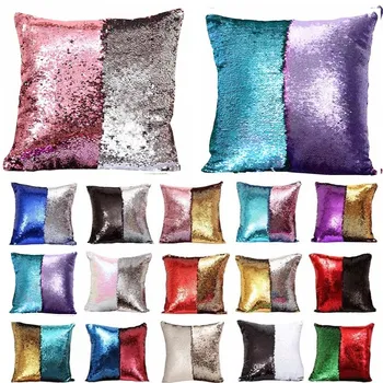 

1Pcs 40*40cm Reversible Sequin Mermaid Throw Pillow Cushion Cover Car Home Decoration Sofa Decor Decorative Pillowcase 8
