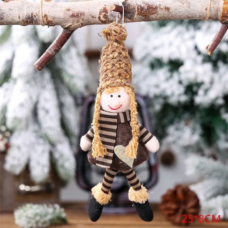 New Year Christmas Santa Claus Snowman Dolls Xmas Tree Ornament Natal Noel Deco Christmas Decoration for Home Kid Gift - Color: N.1