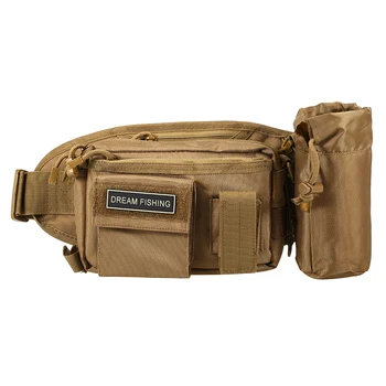 

Fishing Lure Reel Bag Multi-purpose Fishing Waist Bag Outdoor Water-resistant Waist with Removable Water Bottle Pocket