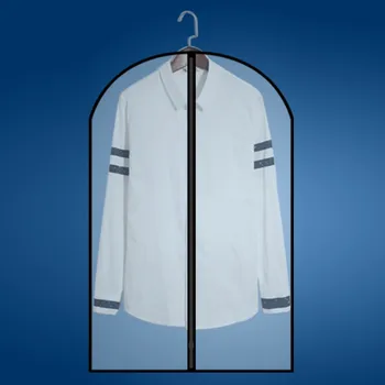 

Home Portable Transparent Garment Bags Shirt Clothes Dust-proof Cover Zipper Bags with Black Side 23 x 31 inch