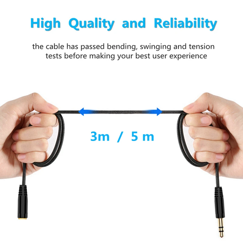 3m Jack 3.5mm Extension Audio Cable 3.5 Male to Female Earphone Headphone Extension Cable Stereo AUX Cord for Car MP3 Speaker 3m Jack 3.5mm Extension Audio Cable 3.5 Male to Female Earphone Headphone Extension Cable Stereo AUX Cord for Car MP3 Speaker