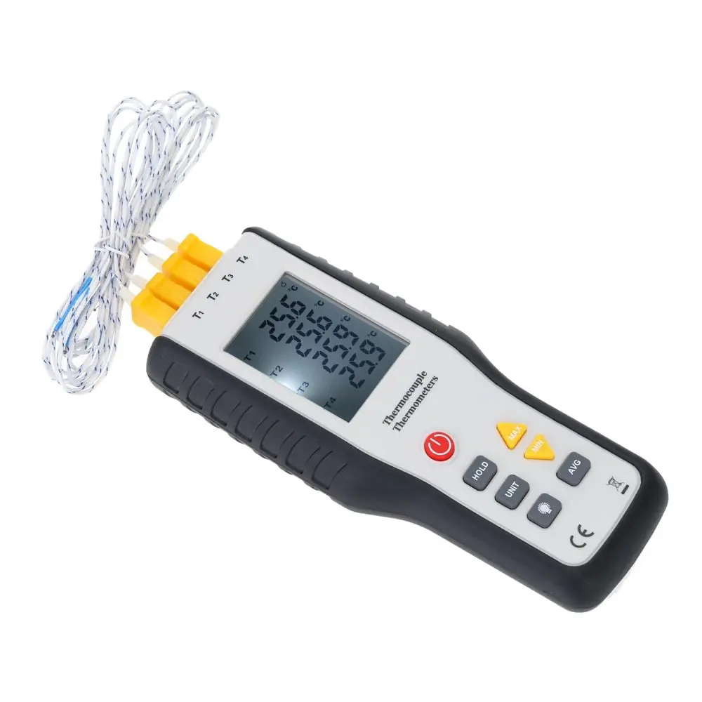 

Digital Temperature Meter New Handheld 4 Channel Thermometer K Type Thermocouple Sensor for Industury -200~1372 C/-328~2501 F