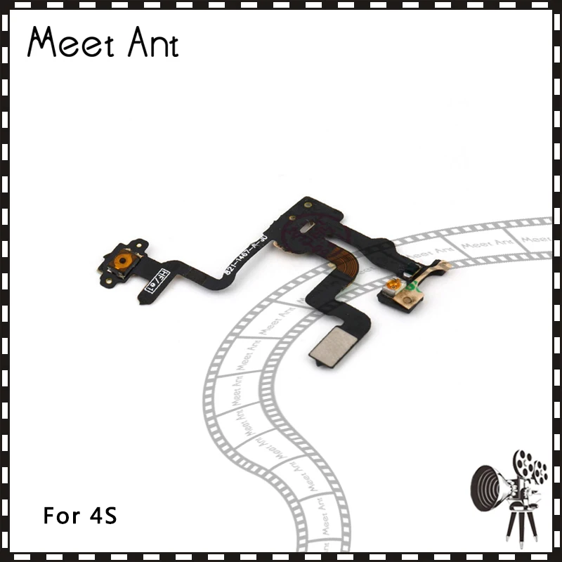 

10Pcs/lot High Quality For iphone 4 4G 4S Power switch on off button control flex cable Repair Parts
