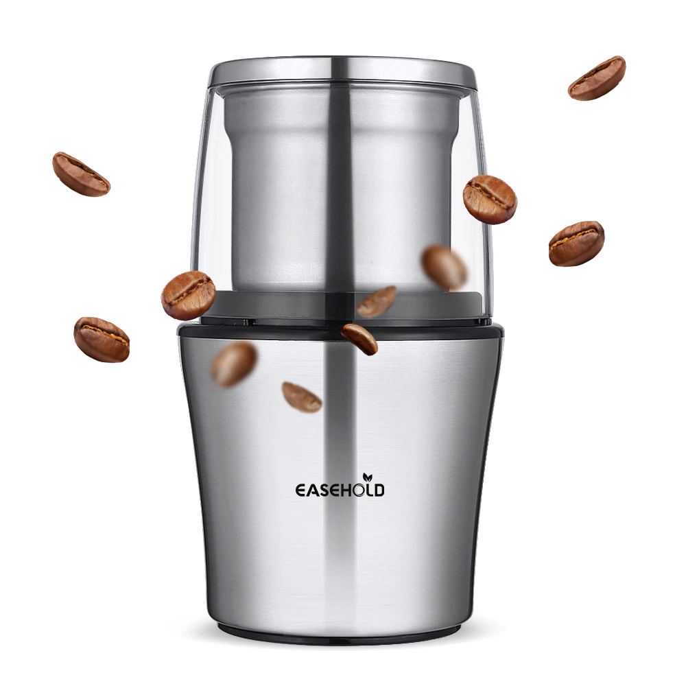 Easehold 200W Electric Coffee Grinder Stainless Steel Body Big Capacity for Salt Pepper Grinder Powerful bean Grinding Machine Easehold 200W Electric Coffee Grinder Stainless Steel Body Big Capacity for Salt Pepper Grinder Powerful bean Grinding Machine