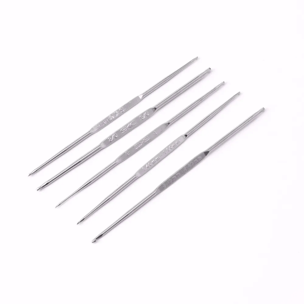 

5pcs Ferroalloy Extra Fine Crochet Hook Knitting Needle Set Weave DIY Craft Yarn