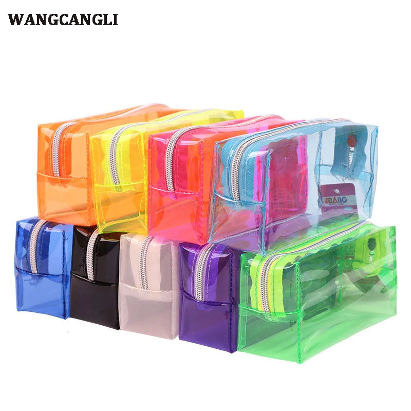

Candy-colored transparent pencil case student simple large-capacity pencil case small fresh plastic cute color storage box