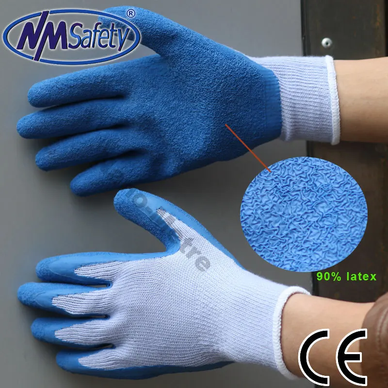 

NMSafety High Quality 10 Gauge Polycotton Liner Dipping Rubber Latex Work Safety Glove