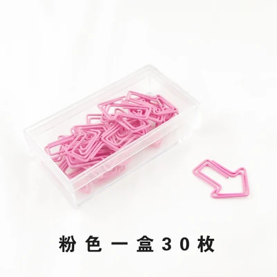 pink Модные Офисные принадлежности металлические стрелы бумажные тиранды неправильные закладки игла бумажный кошелек с защелкой канцелярские товары скрепки - Цвет: pink