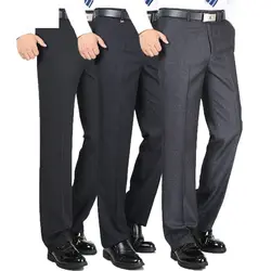 Высокое качество модные утепленные Для мужчин Брюки классический Бизнес Повседневное прямые брюки свободный костюм брюки с высокой