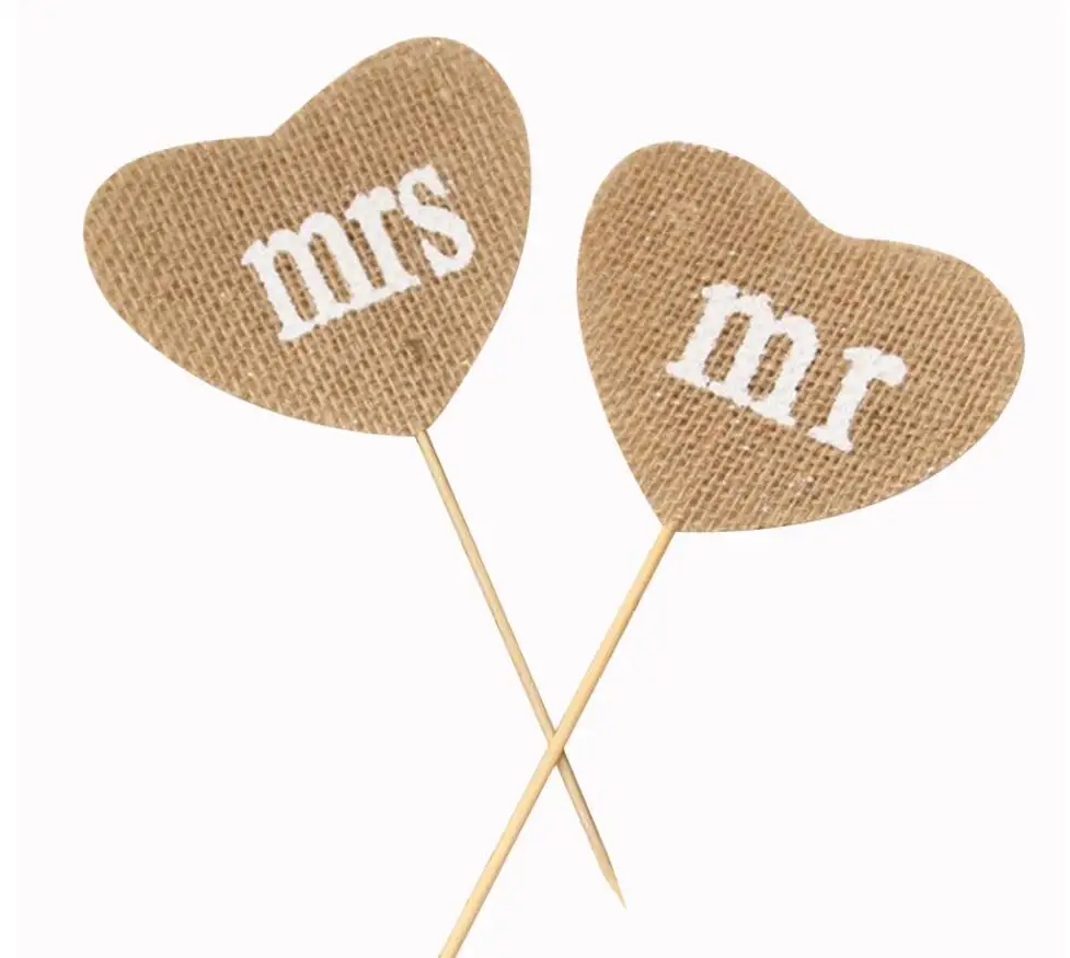 DIY Mr Mrs Burlap Bunting Vintage Rustic Wedding Banner Garland Party Flags Decoration Favors Cake Decor Accessories |