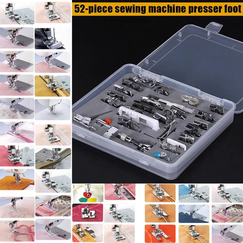 

52pcs Sewing Tools Convenient Domestic Sewing Machine Foot Presser Feet Set Compatible Hogard ST14