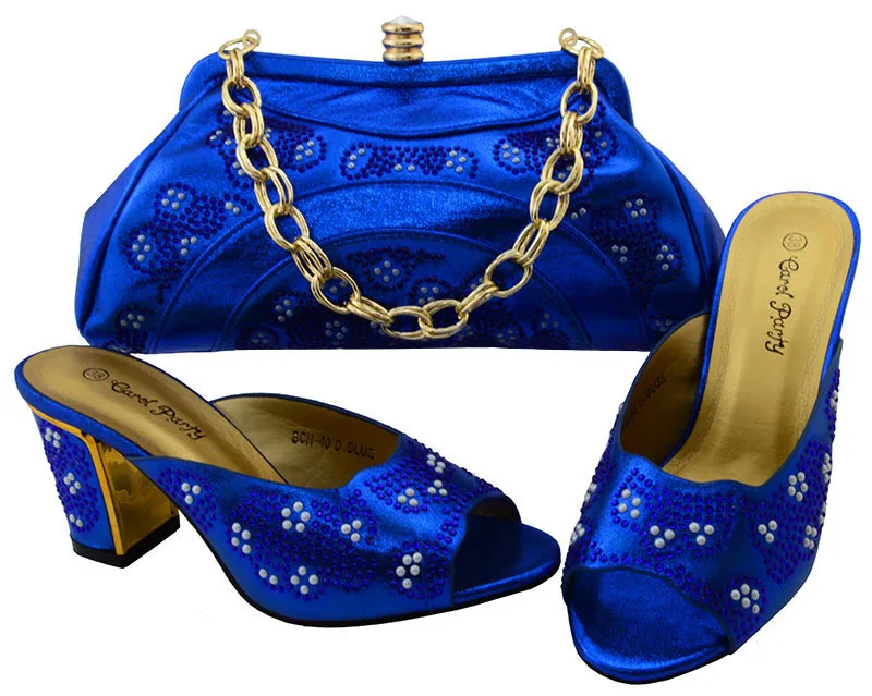 

Royal blue shoes matching clutches bag wotj stones big size 38 to 43 low heel 3.2 inch shoes bag set matchings african SB8036