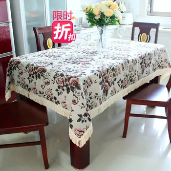 

Flowers European trade upscale rustic square table Bubu arts Coffee table runner tablecloth Roundtable
