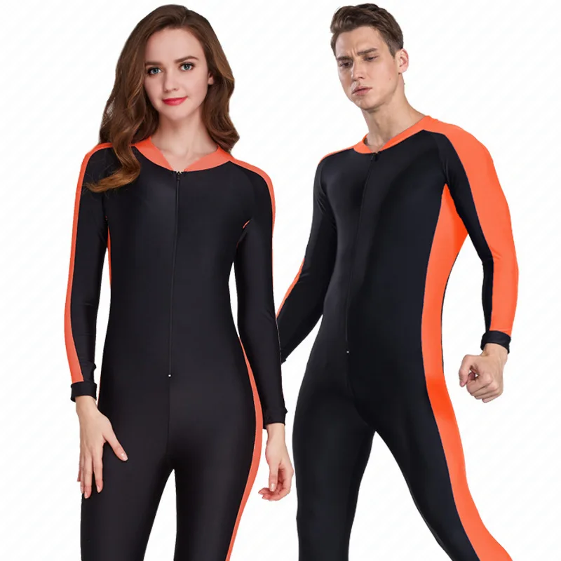

Plus 4XL diving wetsuit women men swimwear surfing swimsuit one piece long sleeved sunscreen jellyfish snorkeling waterproof