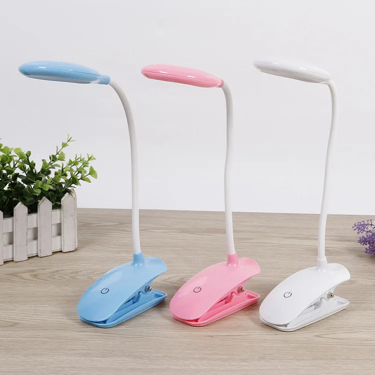 

18 LEDs Touch On/off Switch Clip Desk Lamp 6500K Eye Protection Desk Light Dimmer Rechargeable USB Led Table Lamp