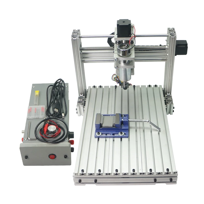 mini DIY cnc engraving metal milling machine 3040 wood router with cutter collet clamp drilling kits