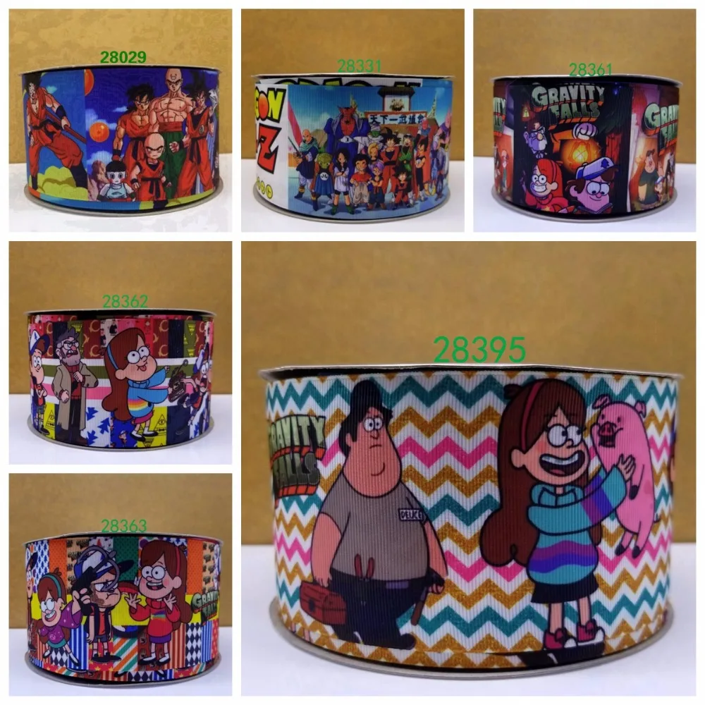 

Free shipping 50 yard per size cartoon ribbon printed grosgrain ribbon 28395