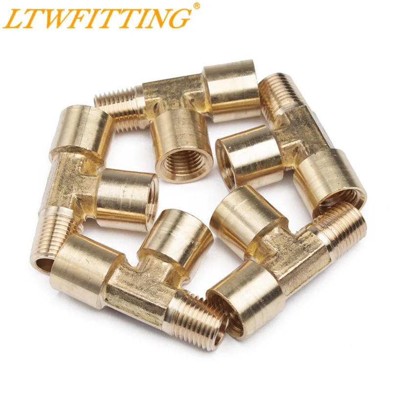 

LTWFITTING Brass Pipe Fitting 1/4" Male x 1/4" Female x 1/4" Female NPT Pipe Tee Water Fuel Boat