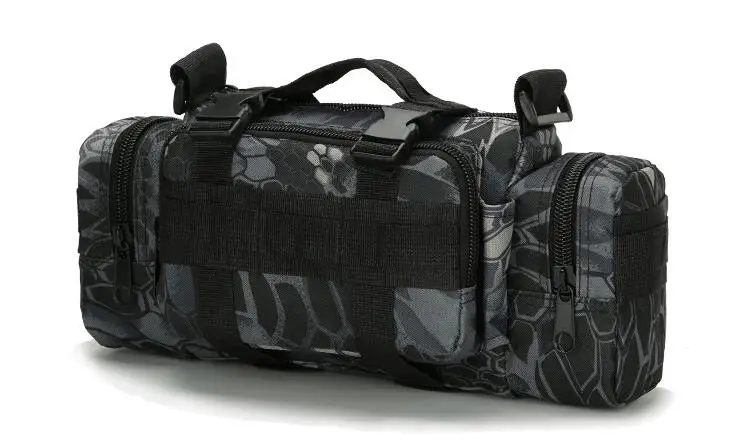 Камуфляжные дорожные сумки EDC тактический слинг посылка 3 P военный Molle тактический пакет водонепроницаемый Кошелек Оксфорд карманы - Цвет: Black Python Grain