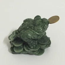 Dinheiro estátuas de buda chinês feng shui moeda três patas sapo sapo estátua de animais esculturas decoração de casa homem-feito pedra de jade