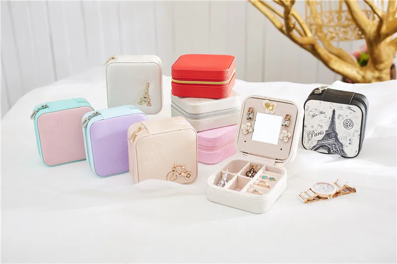 Jewelry Packaging Box Casket Box For Exquisite Makeup Case Cosmetics Beauty Organizer Container Boxes Graduation Birthday Gift