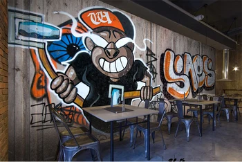 

Cartoon industrial-style restaurant retro nostalgia personalized background wallpaper murals
