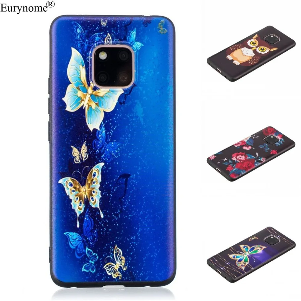 

Case For Huawei Mate 20 Pro Case Honor 8C Cartoon Relief Flower ShockProof Silicone Cover For HUAWEI Mate 20 Lite Pro Case