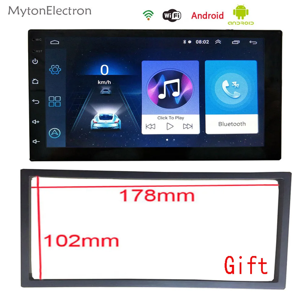 2 Din Android Радио Bluetooth gps навигация wifi стерео видео 7 дюймов 1024*600 Tap PC Настольный Универсальный Автомобильный мультимедийный плеер