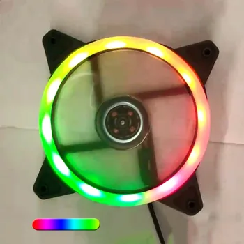 

12025 DC 12V 0.2A Streamer Cooling Fan Silent Fan with Colorful Light for Home Room Office Supplies