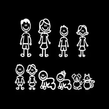 

DIY Sticker Figure My Family Pet Dog Cat Sticker For Car Window Bumper Vinyl Decal cartoon car stickers Funny Car Sticker
