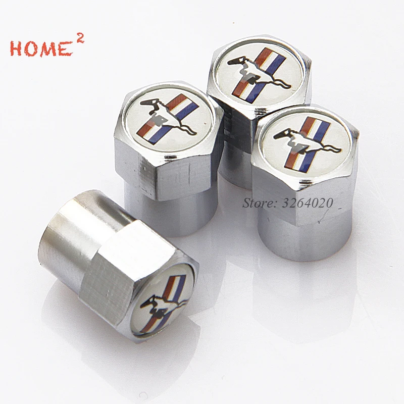 

4 pcs Car Tire Decor Accessories Tire Valve Caps Wheel Parts for Mustang Logo for Focus 1 2 3 RANGER Fiesta fusion tierra