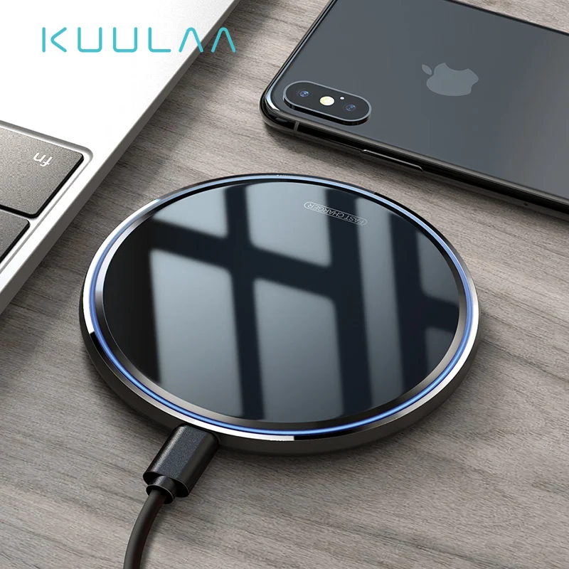 

KUULAA 10W Qi Wireless Charger For iPhone X/XS Max XR 8 Plus Mirror Wireless Charging Pad For Samsung S9 S10+ Note 9 8