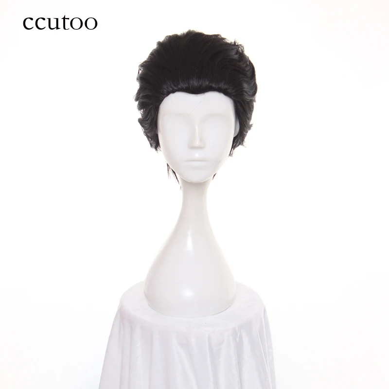 

ccutoo 12inch Phoenix Wright Black Short Without Bangs Synthetic Hair Cosplay Wig Heat Resistance Fiber Men's Costume Party Wigs